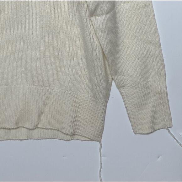 Sandrine Rose Wool Cashmere Blend Turtleneck Sweater Snow Women Medium NWT Braid - Picture 10 of 11